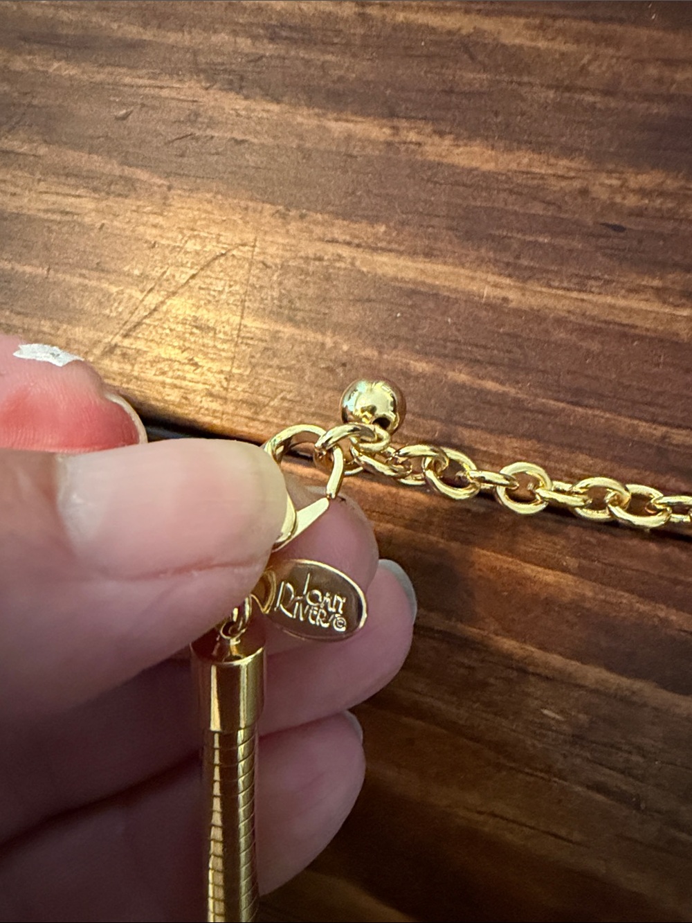 NWOT Joan Rivers Gold Tone Snake Chain Necklace - Picture 4 of 4